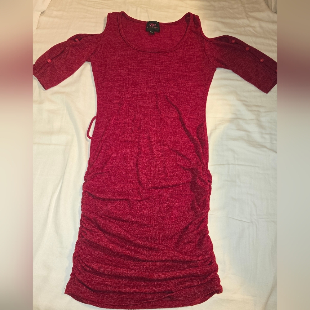 Elegant Red Women's Sweater Dress